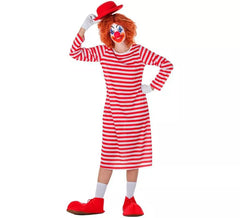 Costume da Pagliaccio a righe con cappello per donna