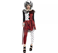 Costume da clown a righe per donna