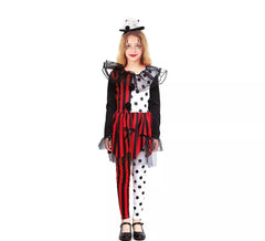 Costume da clown a righe per bambina