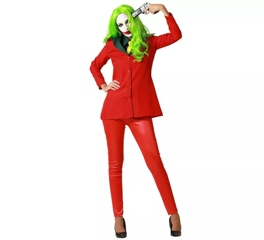 Disfraz de Payasa Conflictiva Rojo para mujer