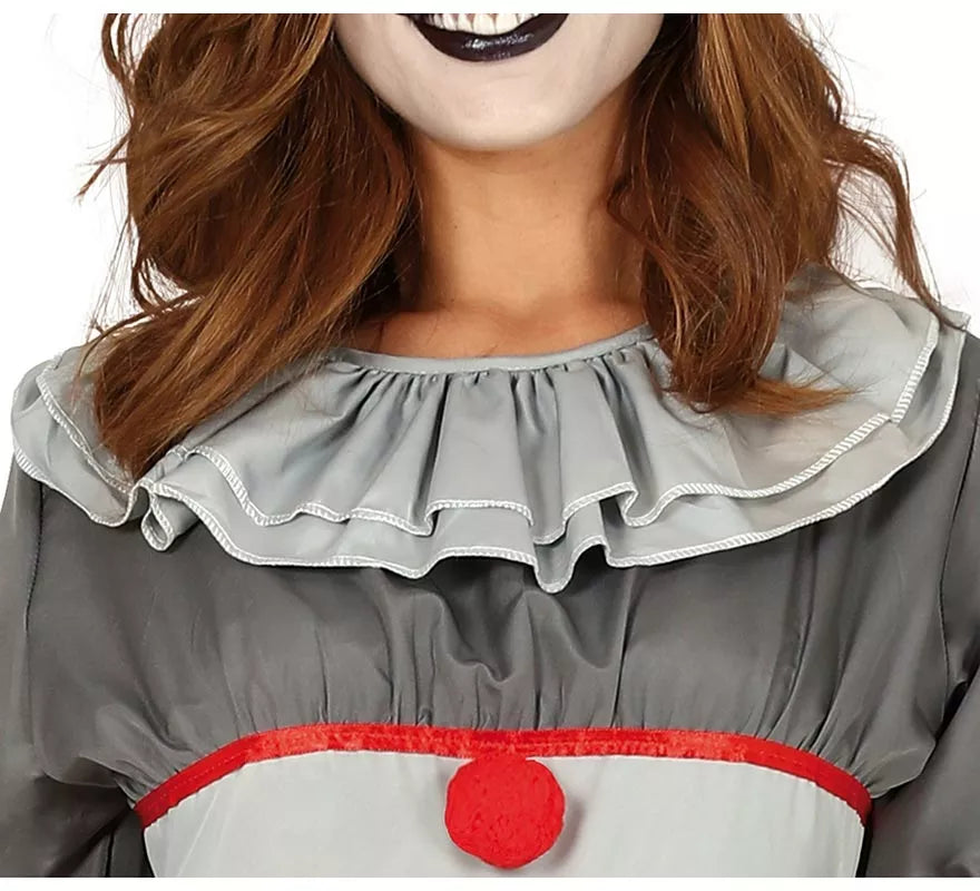 Translation missing: it.Disfraz de Payasa del Miedo Gris para mujer
