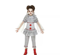 Disfraz de Payasa del Miedo Gris para niña