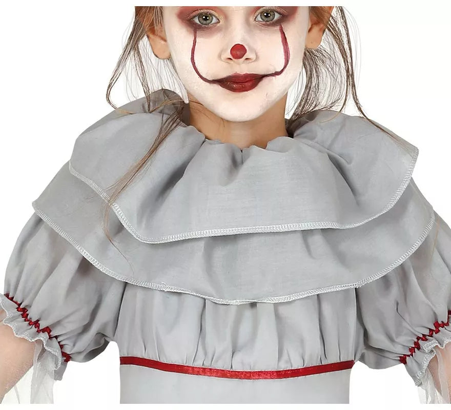 Translation missing: es.Disfraz de Payasa del Miedo Gris para niña