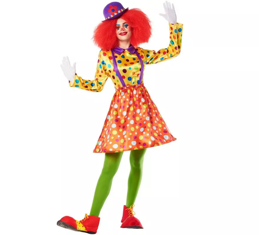 Translation missing: it.Disfraz de Payasa Lunares con mini falda para mujer