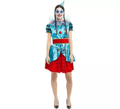 Costume da Clown Maniac blu e rosso per donna