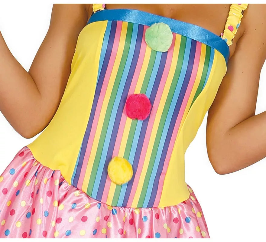 Disfraz de Payasa multicolor para mujer