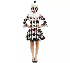 Costume da Clown Killer Pierrot con cappello per donna