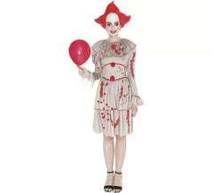 Costume da clown sadico bianco per donna