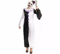 Costume da clown spaventoso con cappello per donna