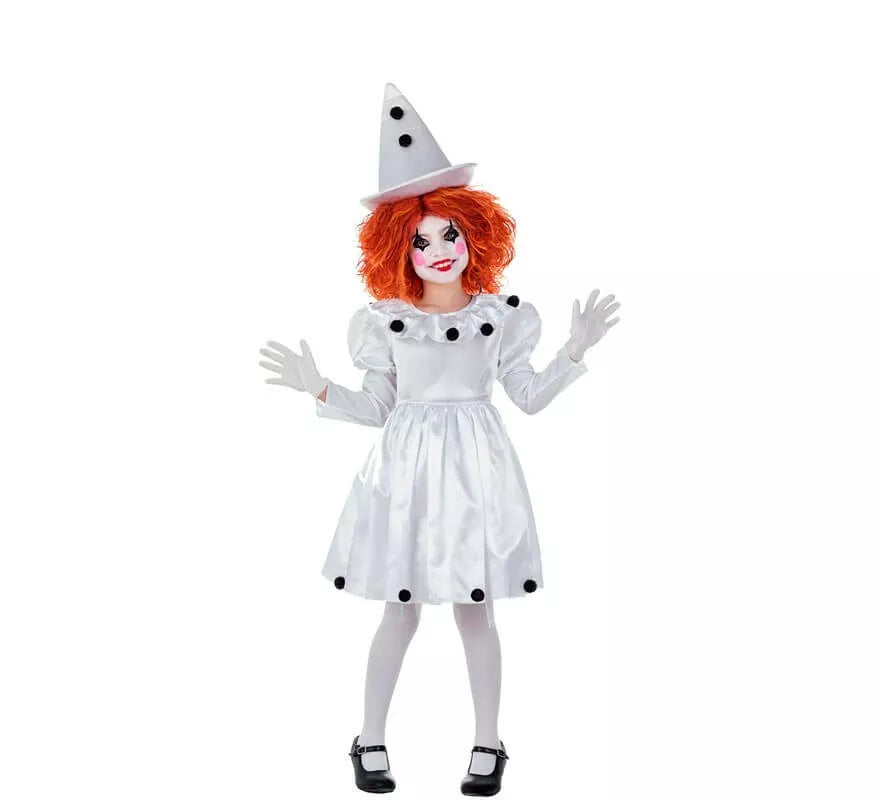 Translation missing: it.Disfraz de Payasita Pierrot para niña