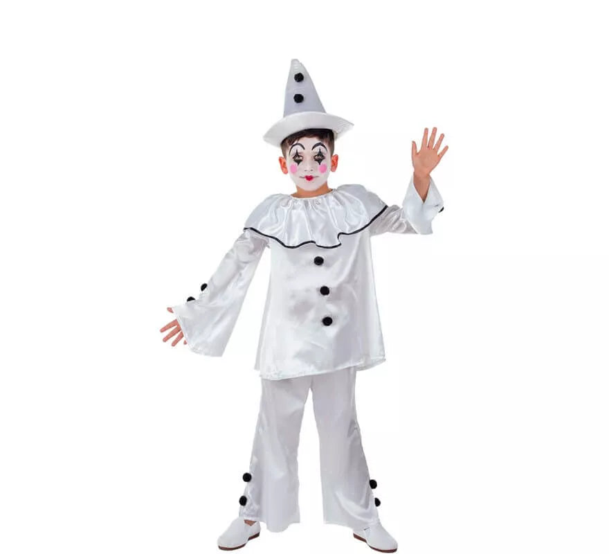 Translation missing: it.Disfraz de Payasito Pierrot para niño
