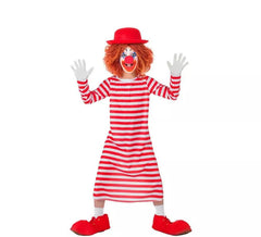 Costume da Pagliaccio a righe con cappello per bambini
