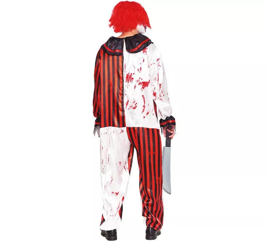 Translation missing: it.Disfraz de Payaso a Rayas con Sangre para hombre