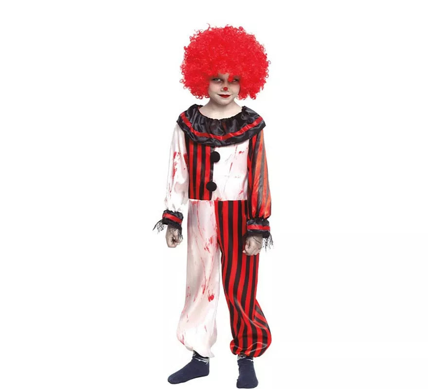 Translation missing: it.Disfraz de Payaso a Rayas con Sangre para niños