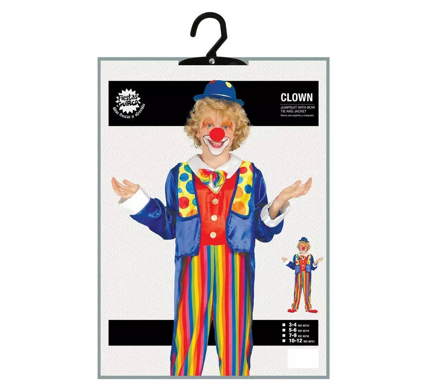 Translation missing: it.Disfraz de Payaso a rayas multicolores para niño