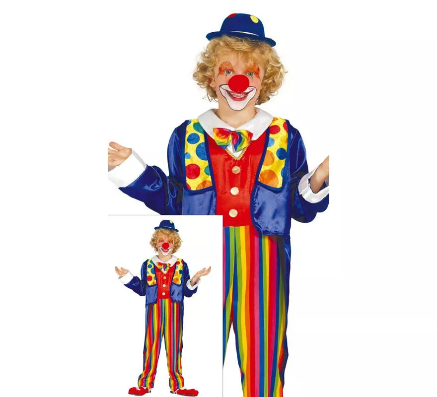 Translation missing: it.Disfraz de Payaso a rayas multicolores para niño