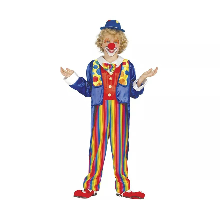 Translation missing: it.Disfraz de Payaso a rayas multicolores para niño