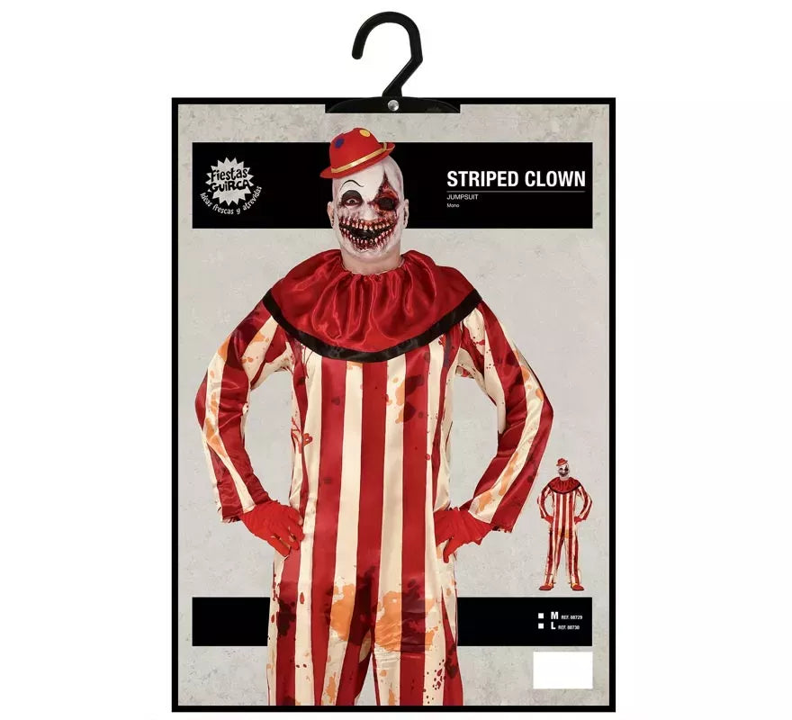 Translation missing: it.Disfraz de Payaso a Rayas para hombre