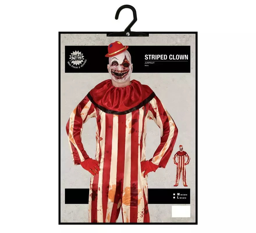 Translation missing: es.Disfraz de Payaso a Rayas para hombre