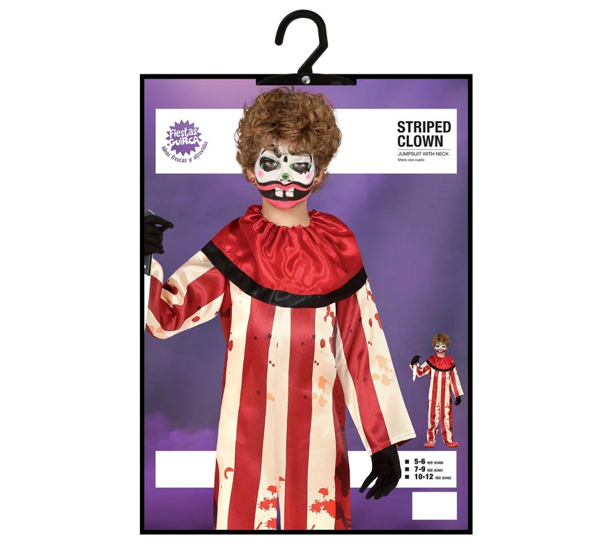 Translation missing: it.Disfraz de Payaso a Rayas para niño