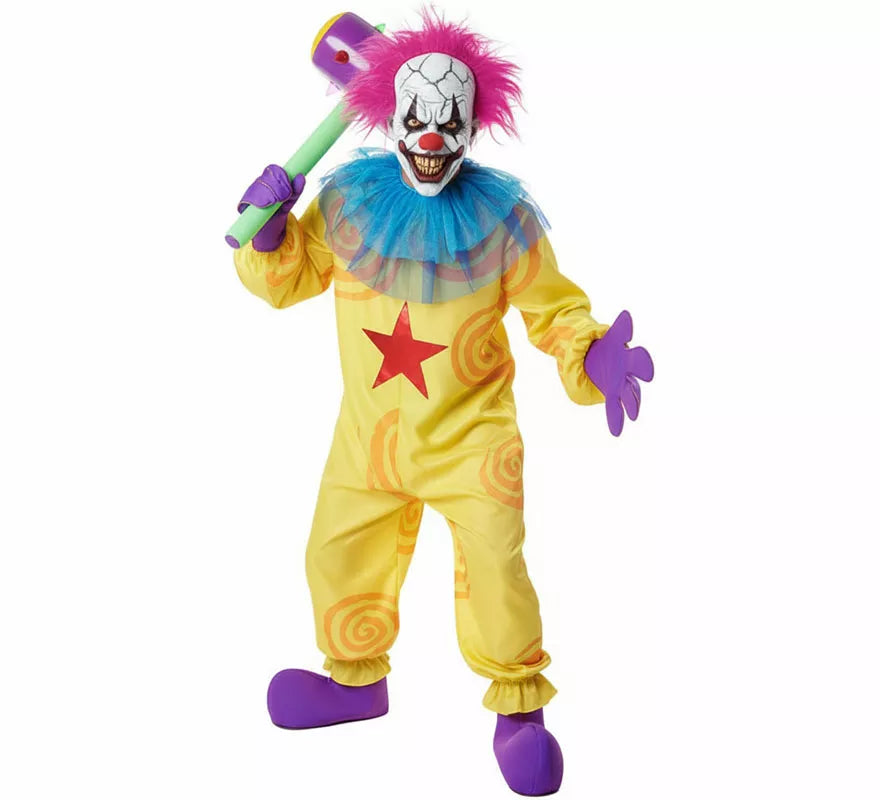 Translation missing: it.Disfraz de Payaso Asesino Aterrador amarillo para hombre