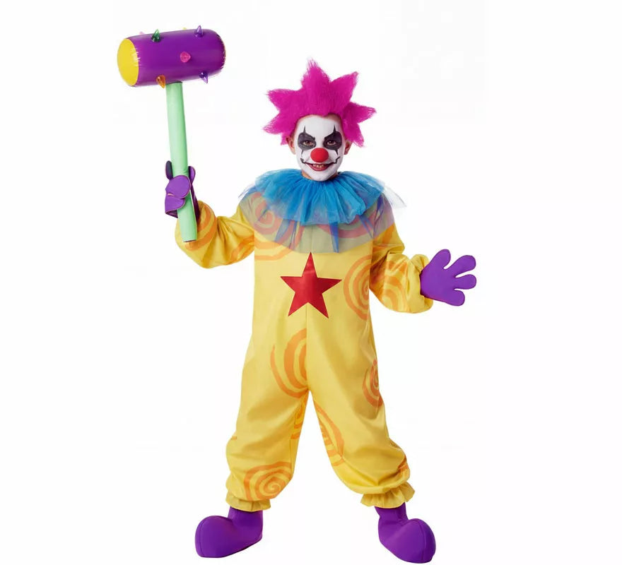 Translation missing: it.Disfraz de Payaso Asesino Aterrador amarillo para niño