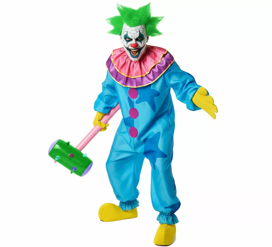 Translation missing: it.Disfraz de Payaso Asesino Aterrador azul para hombre