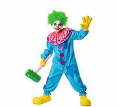 Costume da clown assassino blu spaventoso per ragazzo