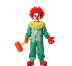 Costume da clown assassino verde spaventoso per ragazzo