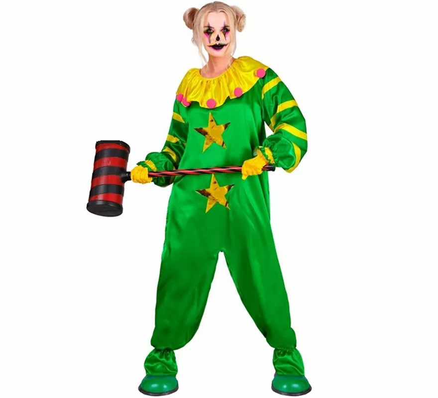 Translation missing: it.Disfraz de Payaso Asesino del Espacio Exterior verde para adultos