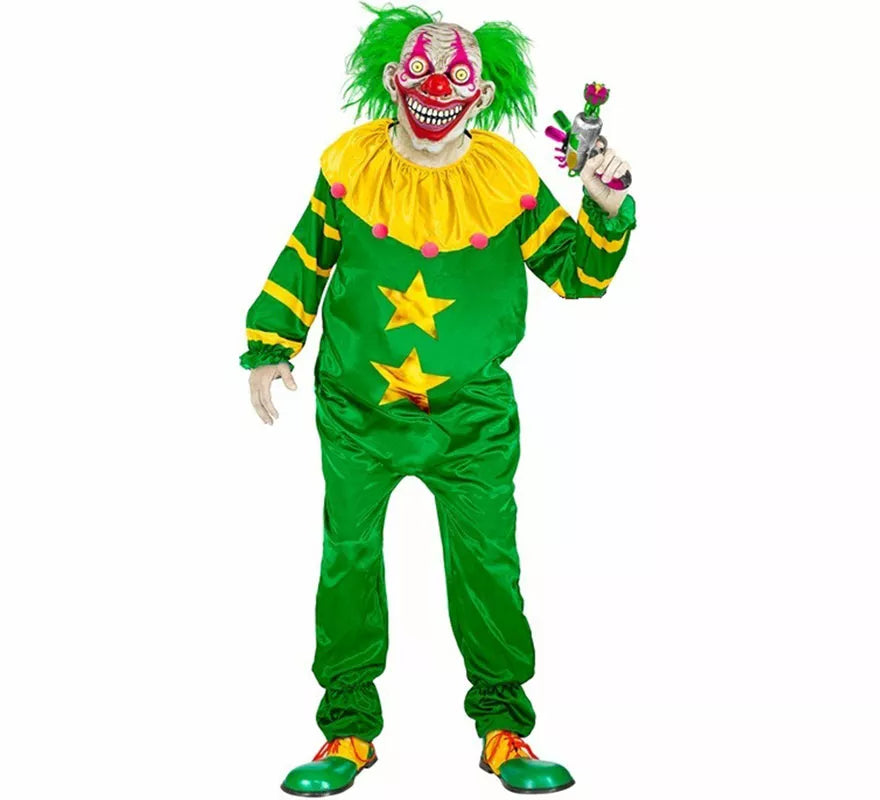 Translation missing: it.Disfraz de Payaso Asesino del Espacio Exterior verde para adultos