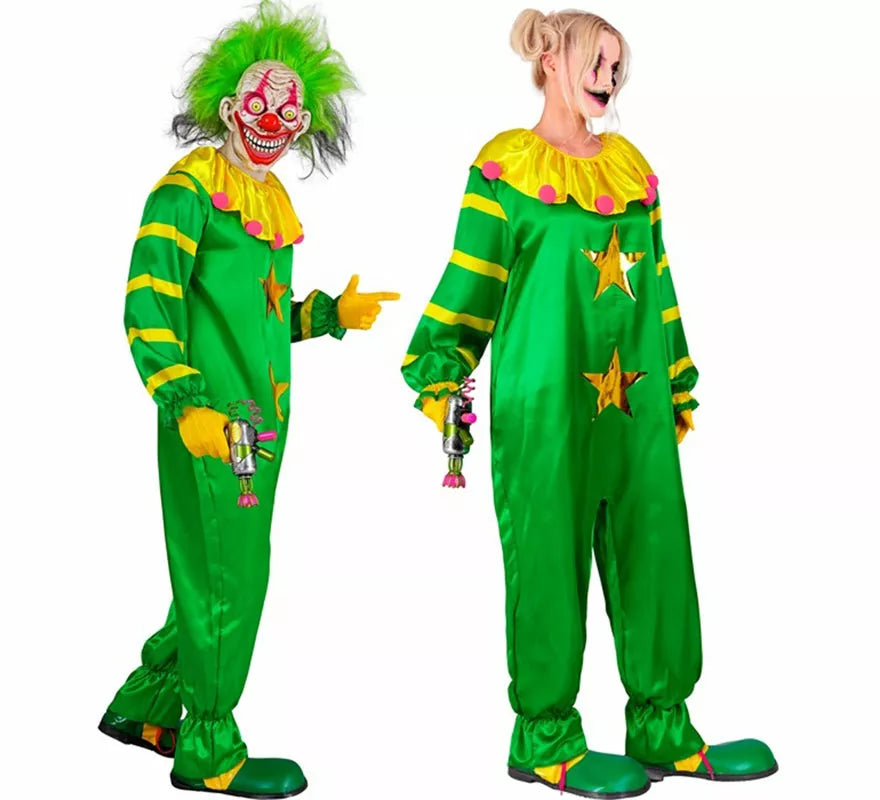 Translation missing: it.Disfraz de Payaso Asesino del Espacio Exterior verde para adultos