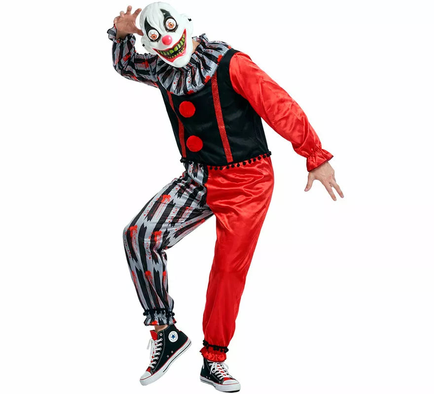 Translation missing: it.Disfraz de Payaso Asesino Loco con Máscara para hombre