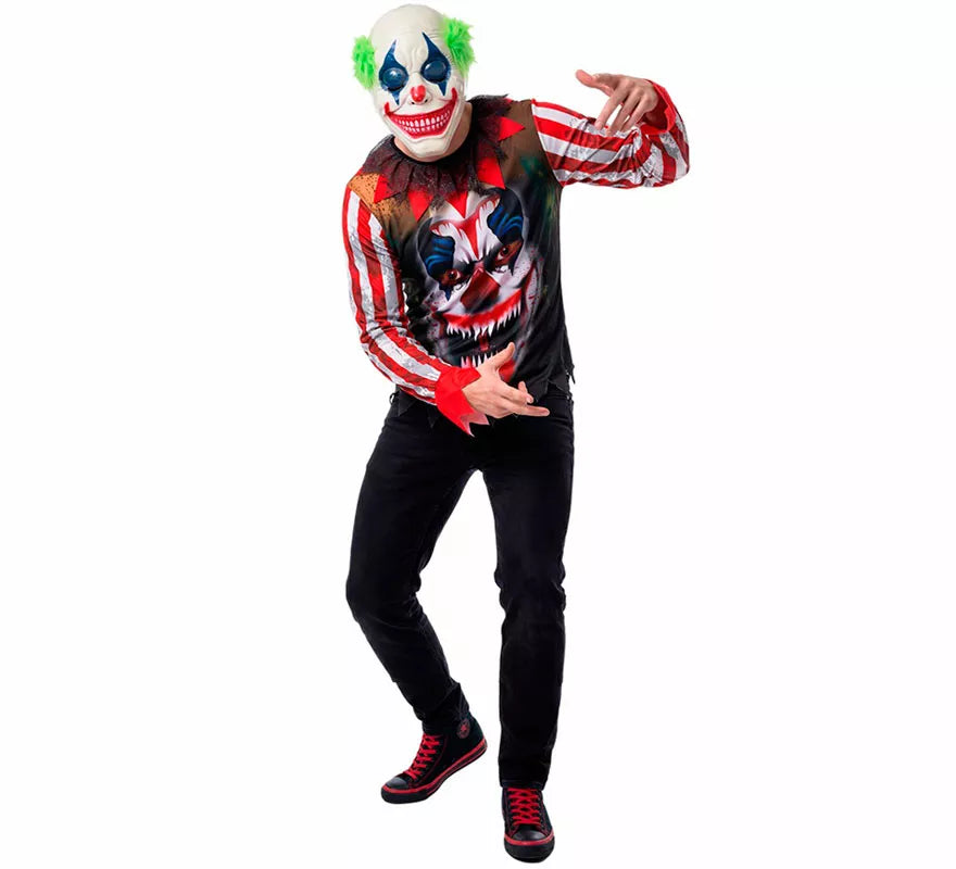 Disfraz de Payaso Asesino Sonriente con Máscara para hombre