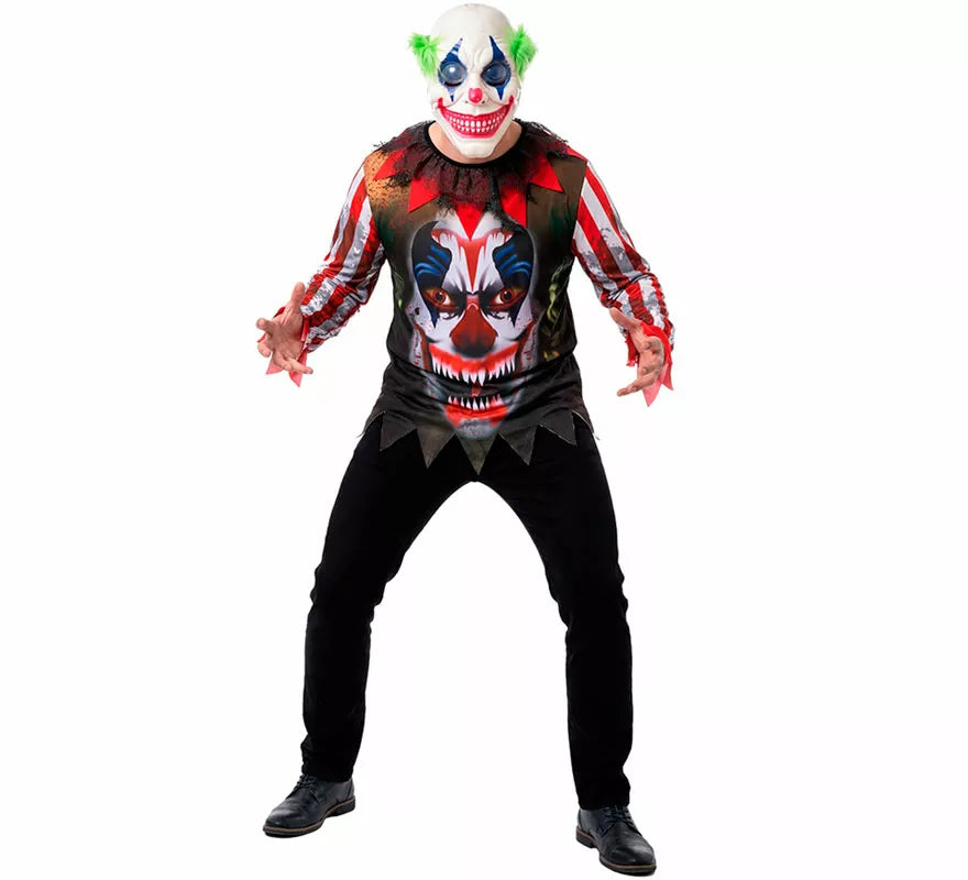 Translation missing: it.Disfraz de Payaso Asesino Sonriente con Máscara para hombre