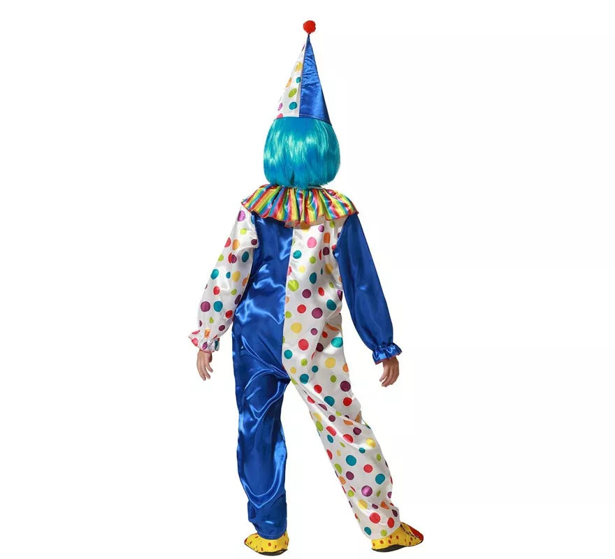 Translation missing: it.Disfraz de Payaso azul con lunares coloridos para niños