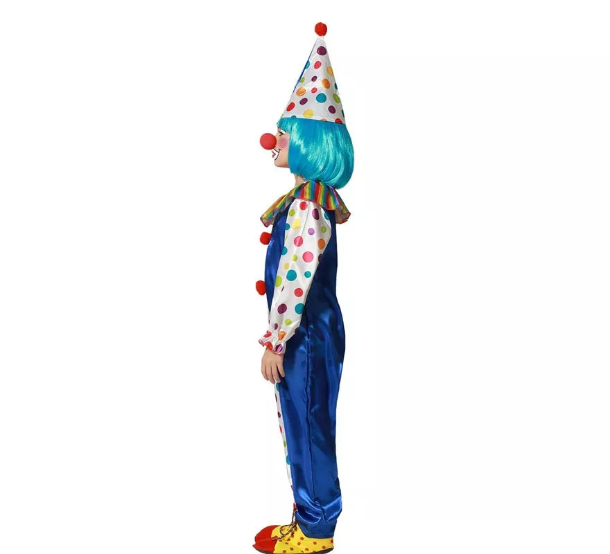 Translation missing: it.Disfraz de Payaso azul con lunares coloridos para niños