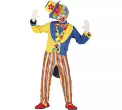 Costume da Pagliaccio blu e giallo per uomo