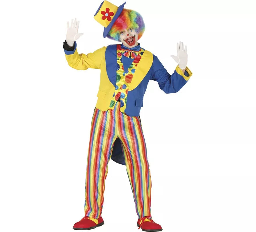 Translation missing: it.Disfraz de Payaso Azul y Amarillo para hombre
