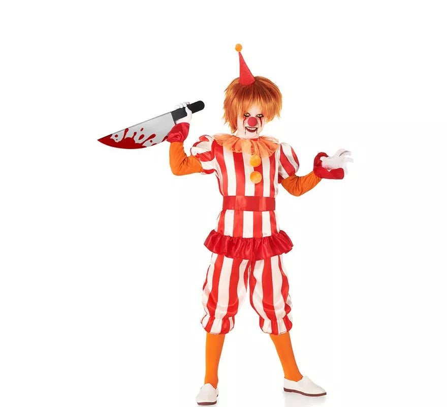 Translation missing: es.Disfraz de Payaso de Circo rojo y blanco para niño
