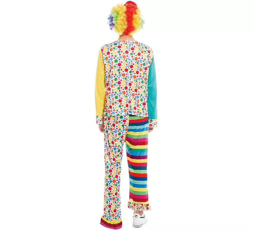 Translation missing: it.Disfraz de Payaso lunares y rayas para hombre