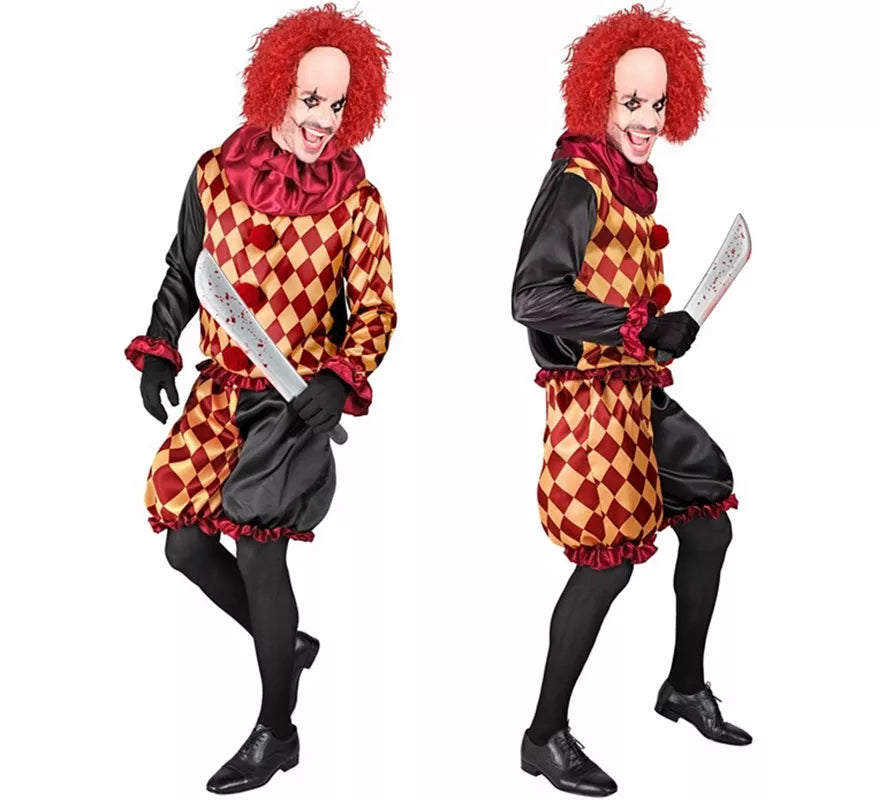 Translation missing: it.Disfraz de Payaso Macabro a Cuadros para hombre