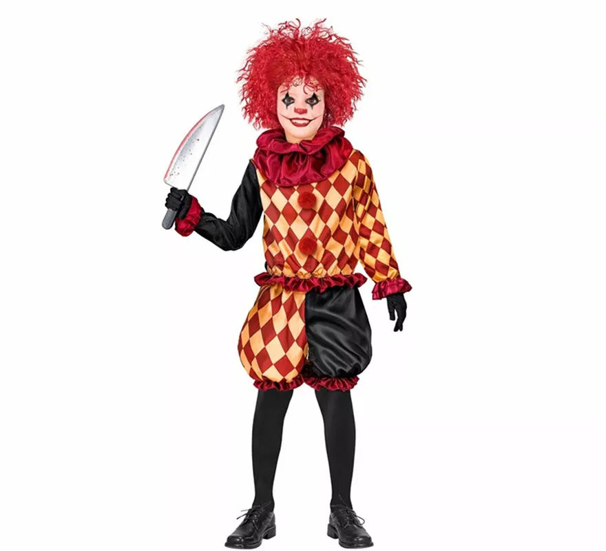 Translation missing: it.Disfraz de Payaso Macabro a Cuadros para niño