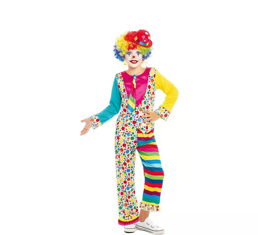 Translation missing: it.Disfraz de Payaso Multicolor con Corbata para niño