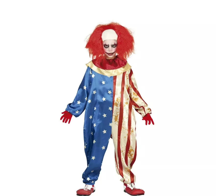 Translation missing: it.Disfraz de Payaso Patriota Malvado para niños