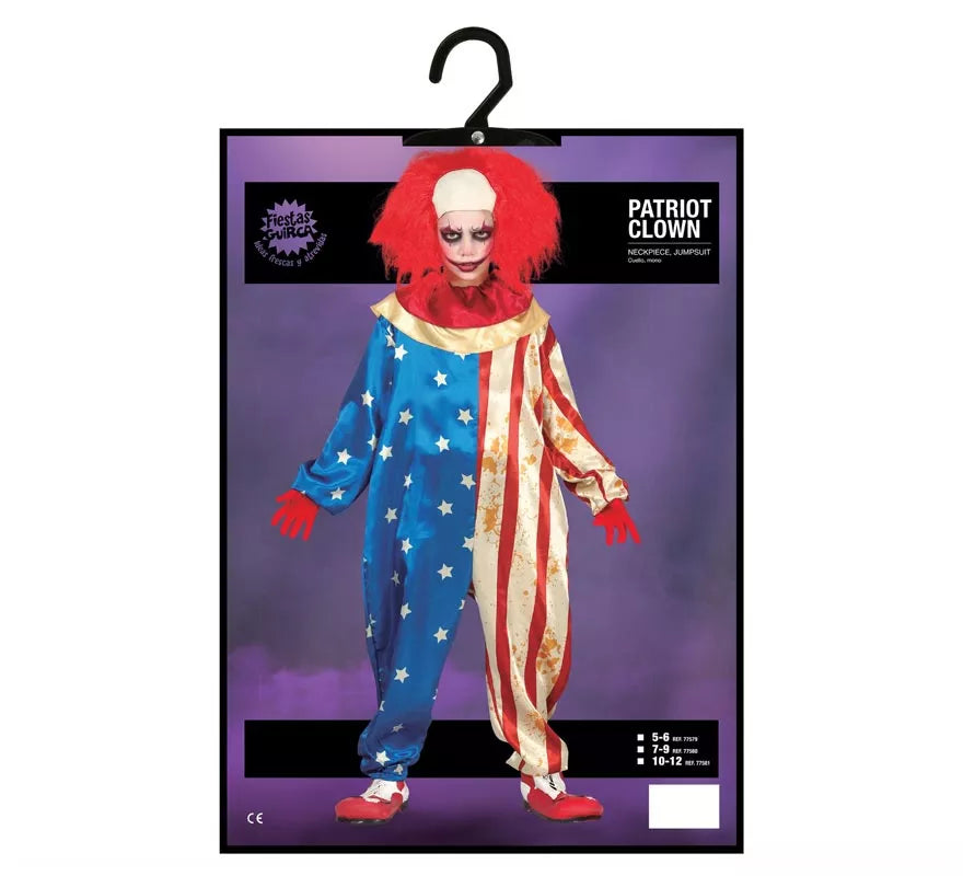 Translation missing: es.Disfraz de Payaso Patriota Malvado para niños
