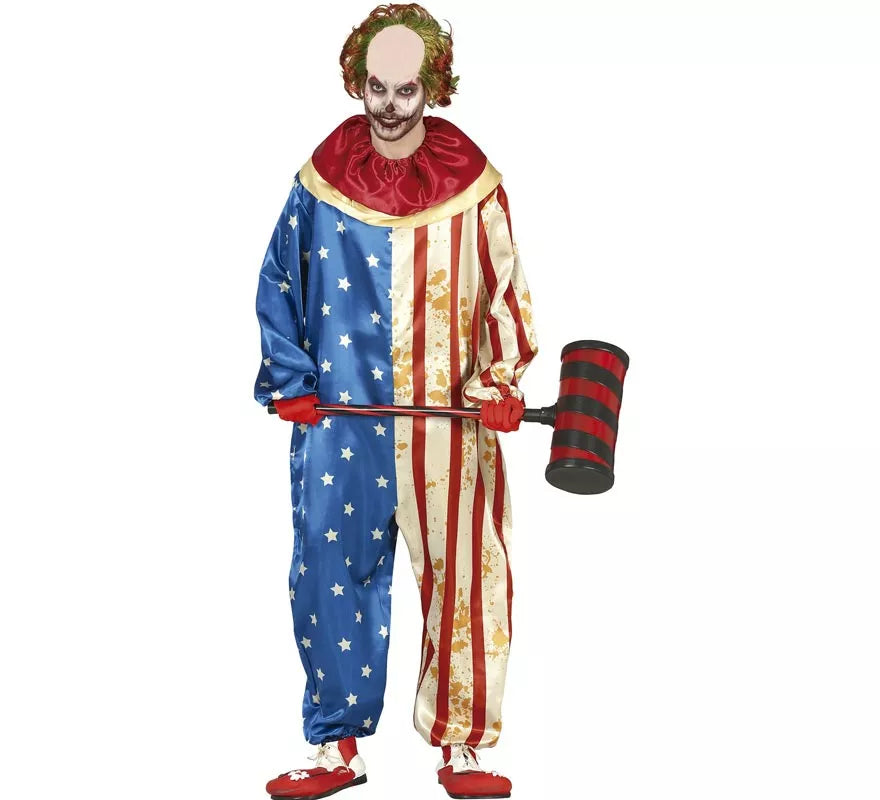 Translation missing: it.Disfraz de Payaso Patriota Siniestro para hombre