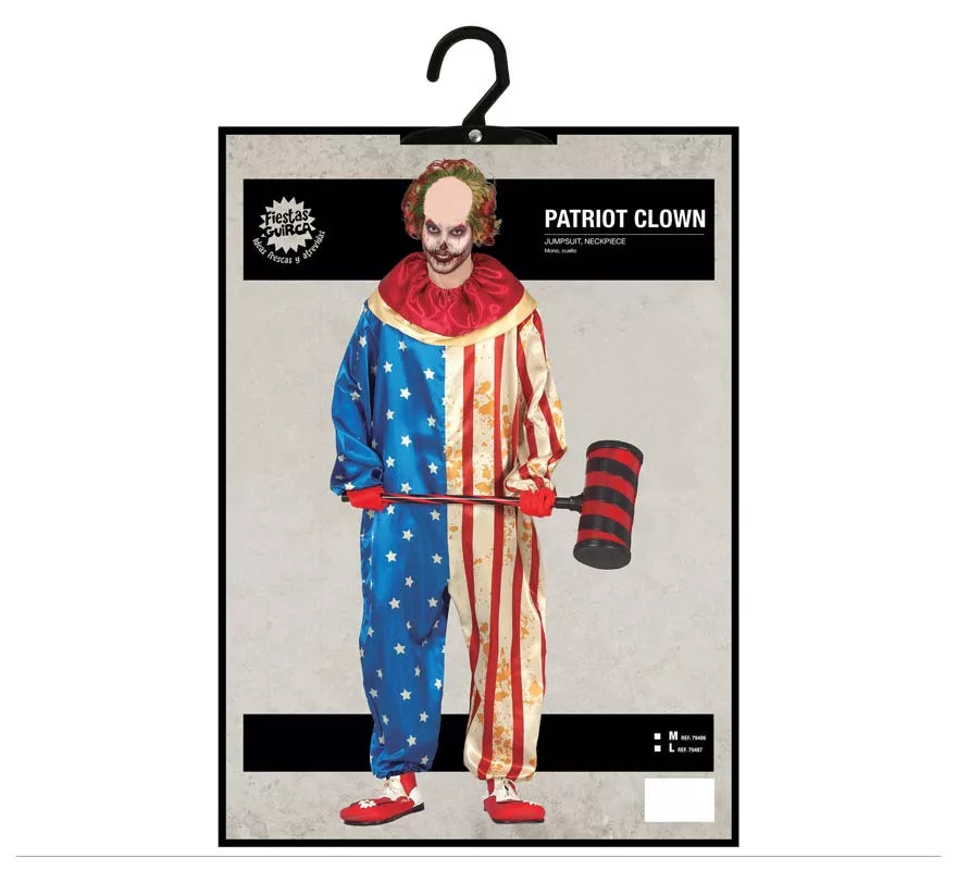 Disfraz de Payaso Patriota Siniestro para hombre