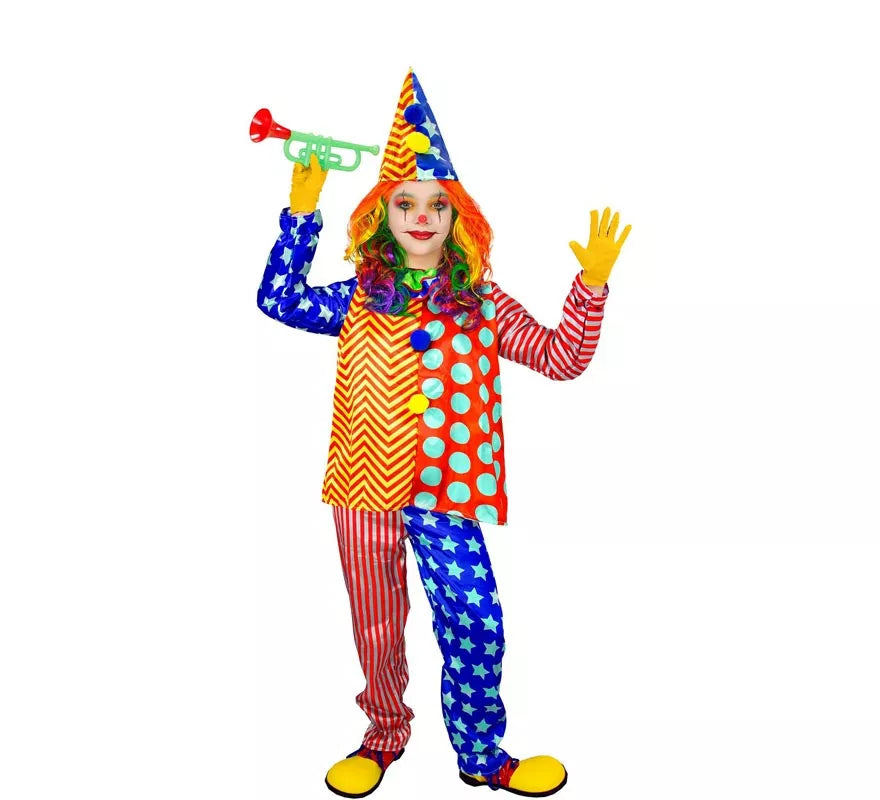 Translation missing: es.Disfraz de Payaso rayas y lunares para niños y adolescente