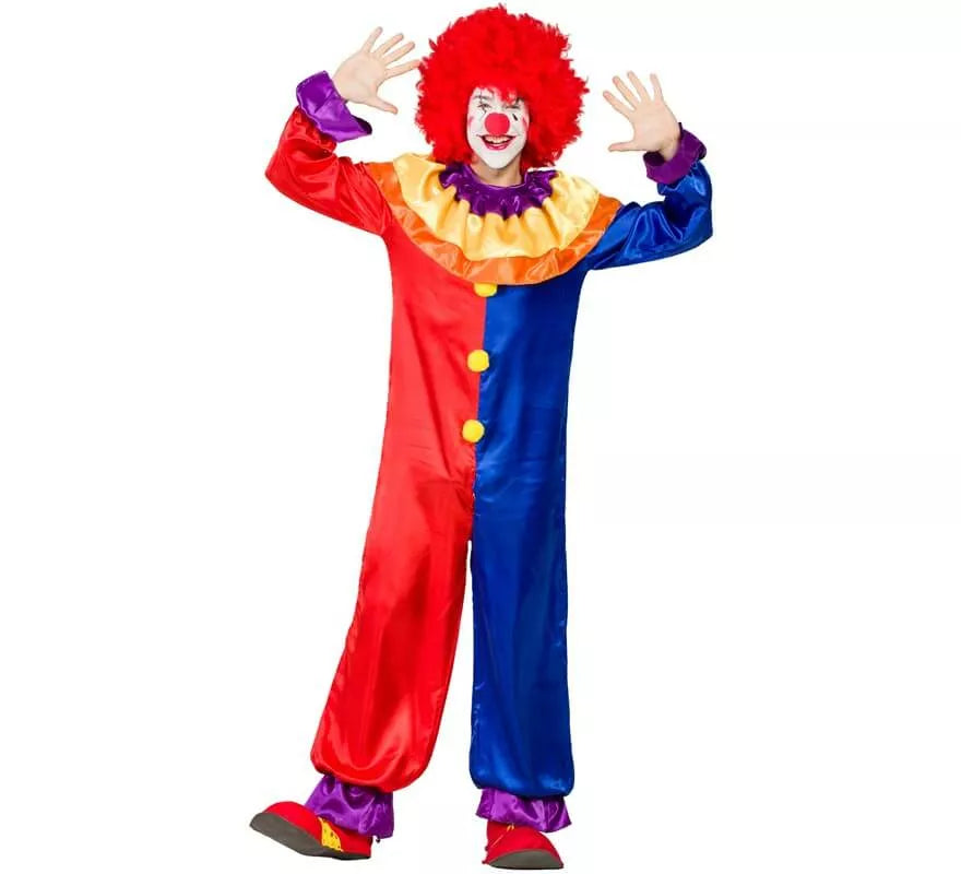 Translation missing: it.Disfraz de Payaso Rojo y Azul para hombre